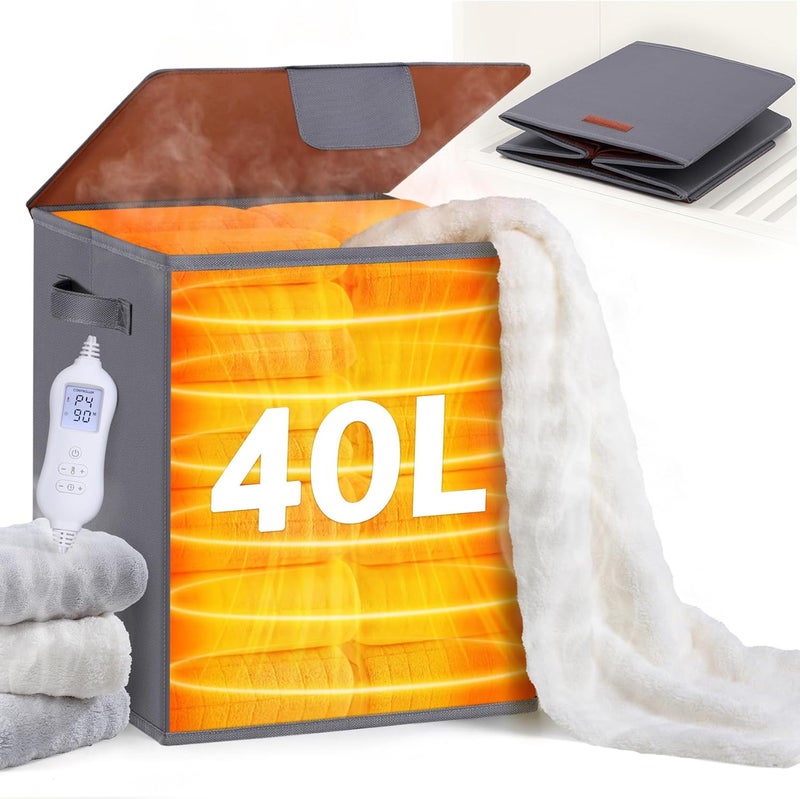 Leroci Foldable Towel Warmer 40L Large Capacity for Oversized Towels, Robes & Blankets, Fast Heating with 4 Modes, Auto Shut-Off, Gift Box - Image 1